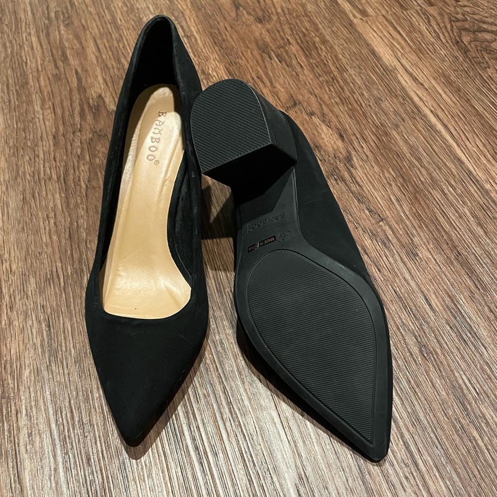 Suede block heels